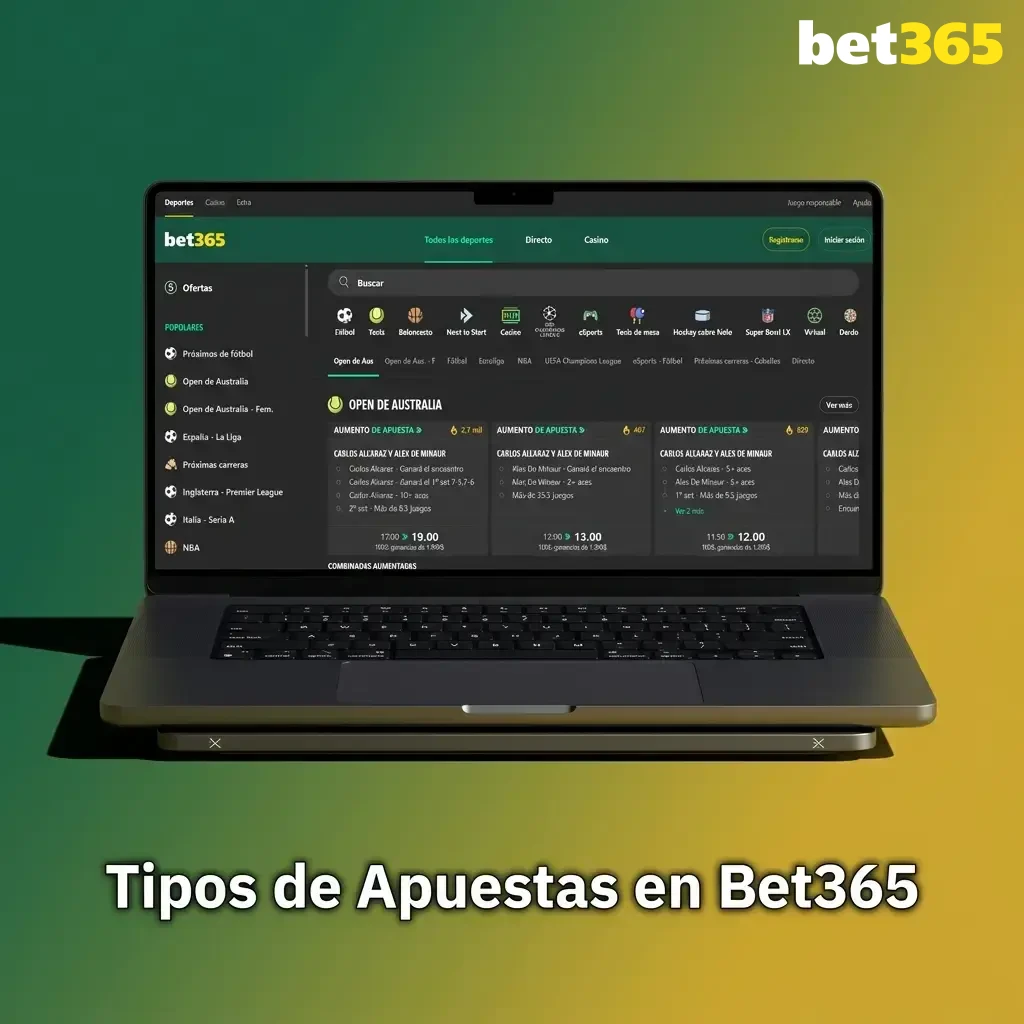 Tipos de apuestas en Bet365: simple, combinada parlay y sistema para maximizar ganancias según estrategia